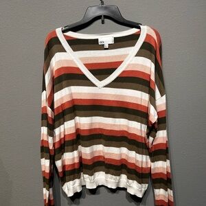 POLO Striped V-Neck Sweater - Multicolor